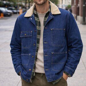 Vintage Roebucks Denim Workwear Jacket | Chore Coat | USA Small